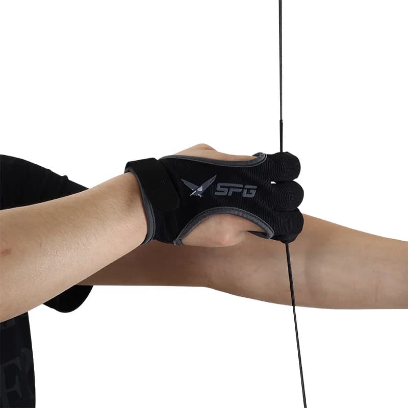 Gant trois doigts pour arc traditionnel - Protection renforcée pour pêche à l'arc et tir à l'arc