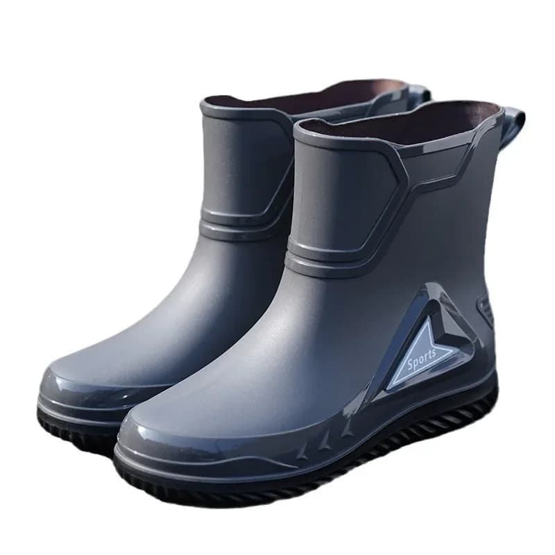 Bottes pluie homme tendance imperméables noir nuit réfléchissantes courte tige selle livreur plastique étanche