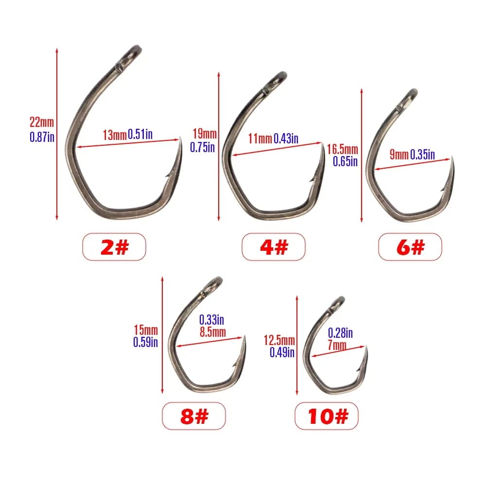 Hirisi 50 hameçons micro-barbelés PTFE acier inoxydable - Accessoires pêche montage et remplacement