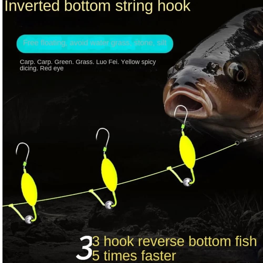 Montage hair rigs 3 hameçons suspension anti-fond pour carpe tailles 3 à 14 - Leurres pêche carpe