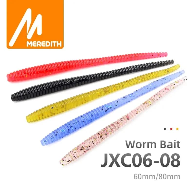Leurre souple truite MEREDITH vers lent coulant 60mm 80mm, appât artificiel pêche carnassiers