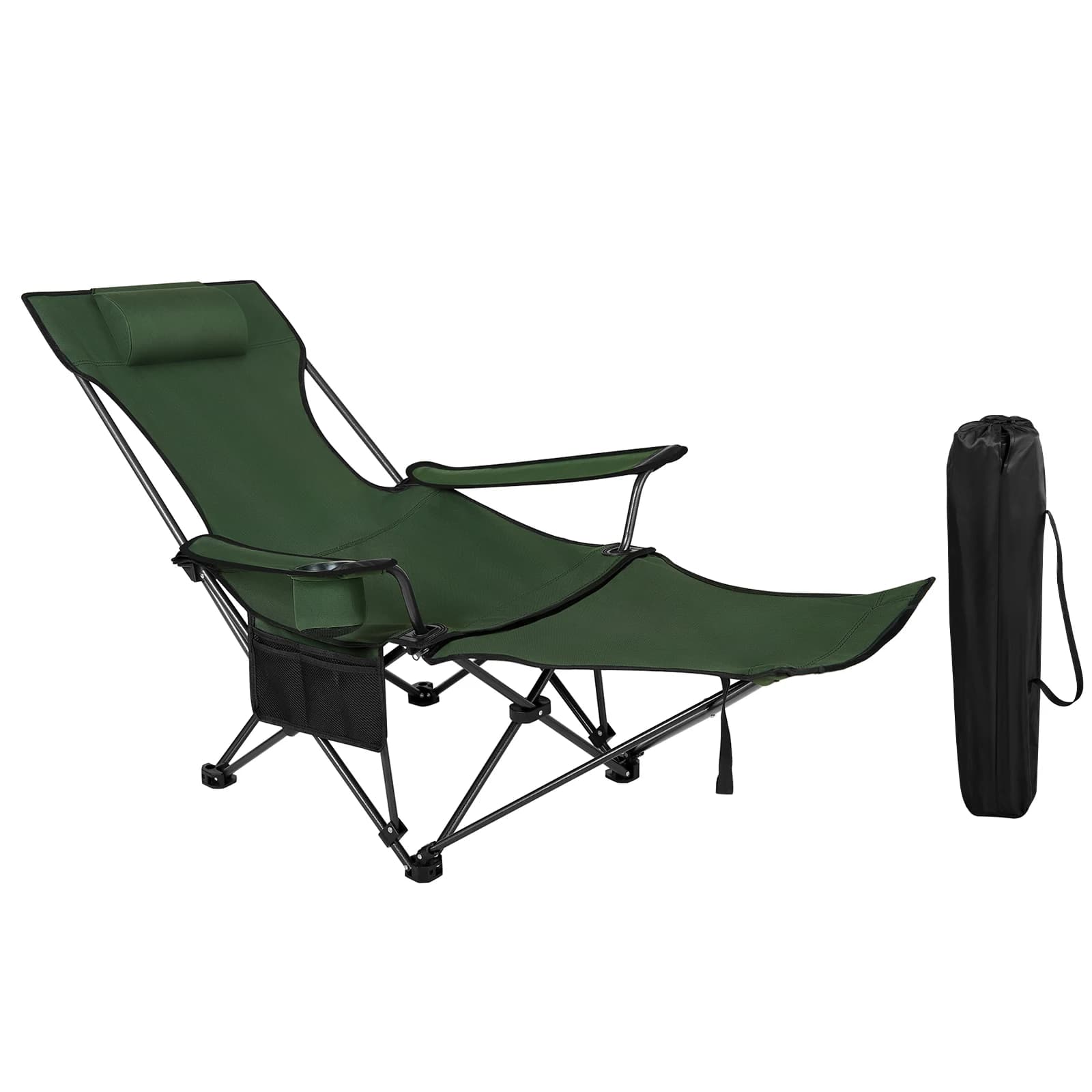 Chaise pêche pliante WOLTU avec repose-pieds et appui-tête réglables confortable
