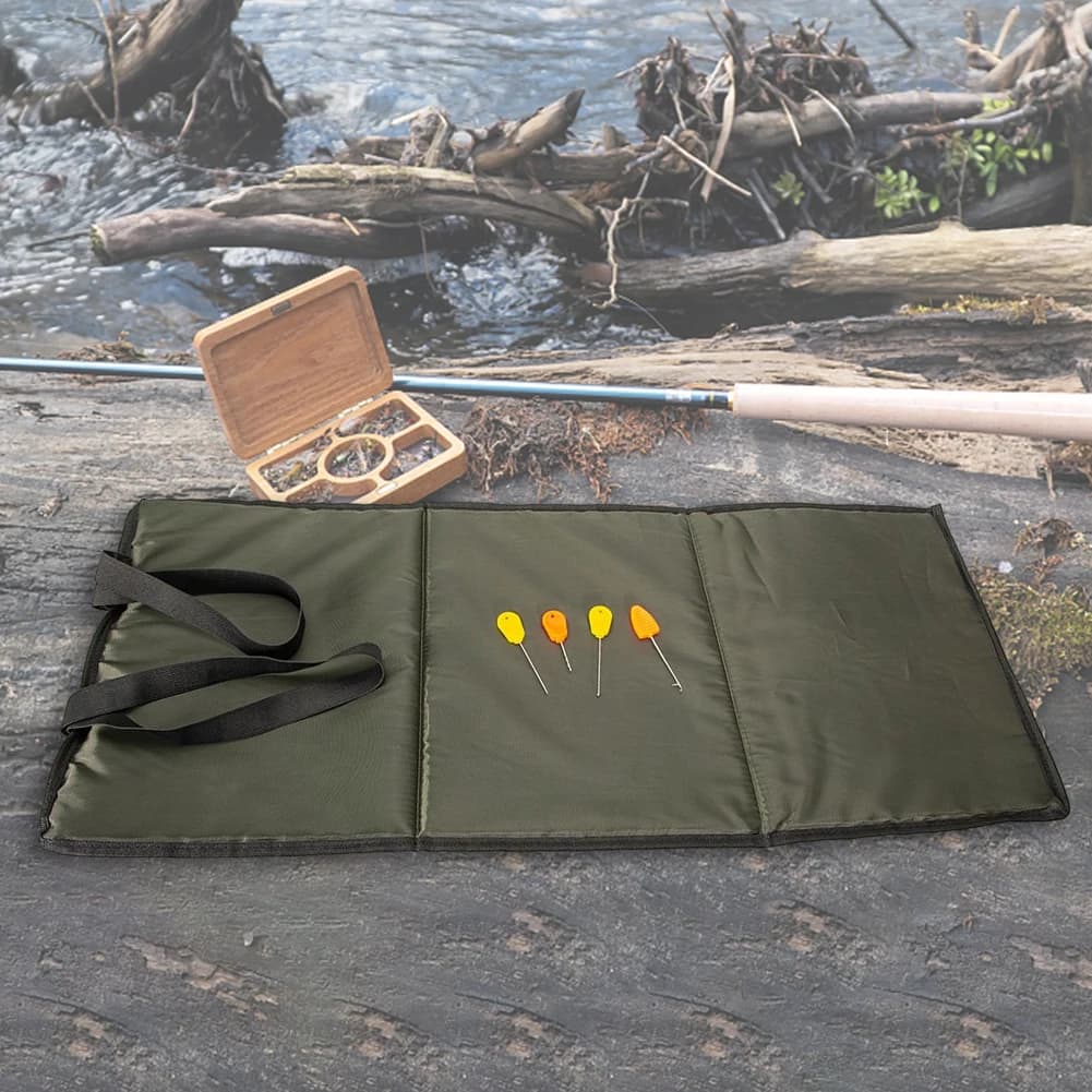 Tapis de réception carpe 3 couches jaune - Coussin éponge multifonction avec aiguille à esche