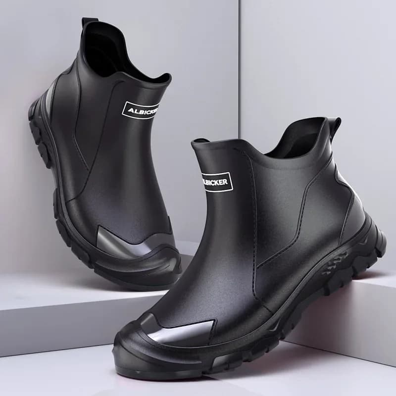 Bottes de pluie homme mode légères antidérapantes pour trajet travail extérieur chaussures aquatiques