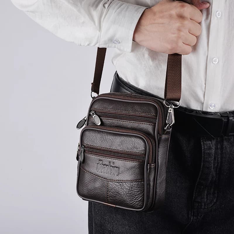 Sac messager cuir homme pêcheur professionnel rangement accessoires pêche voyage affaires quotidien