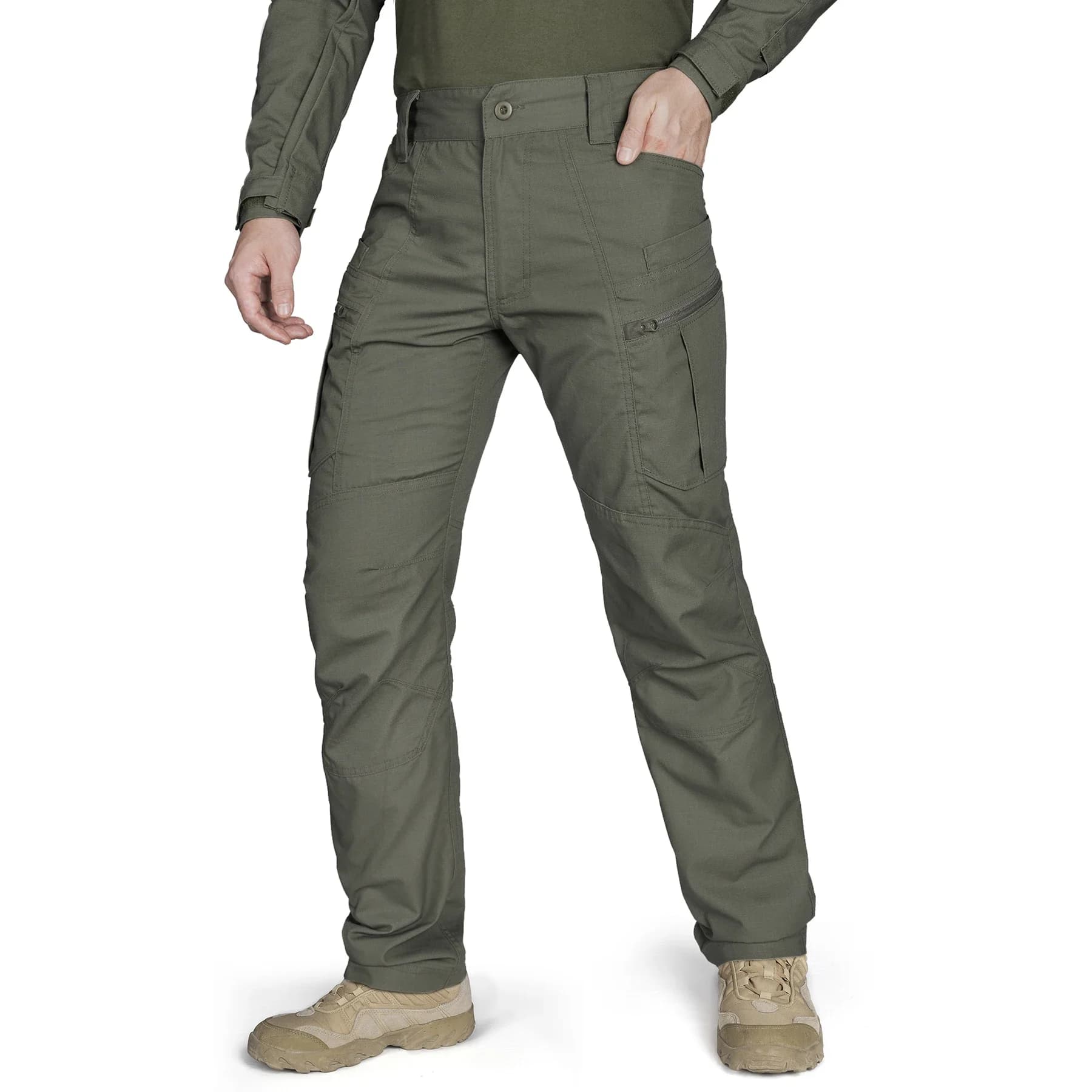 Pantalon combat tactique vert ranger pêche entraînement sport outdoor hommes durable