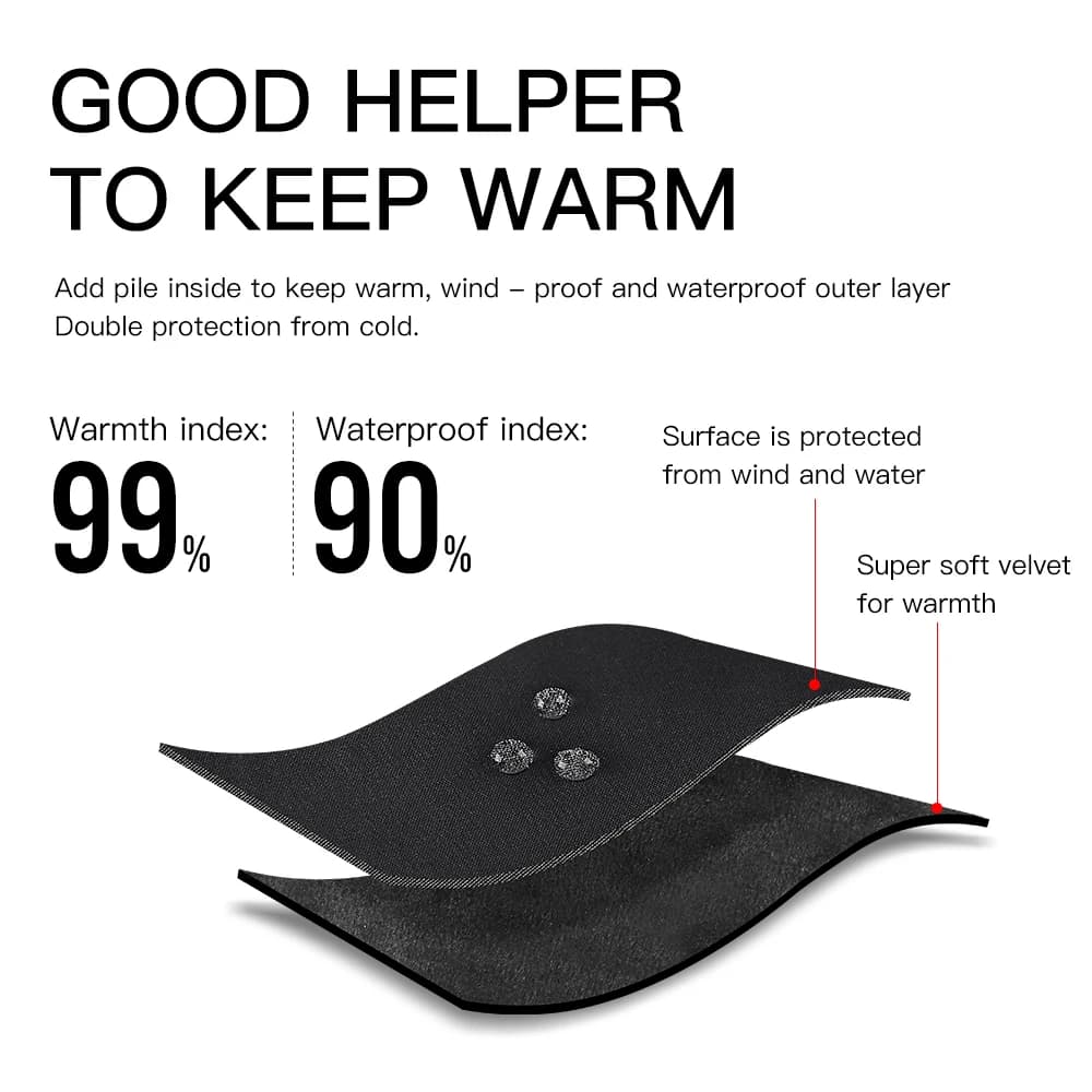 Gants vélo hiver pêche imperméables écran tactile - Protection velours polaire randonnée hivernale