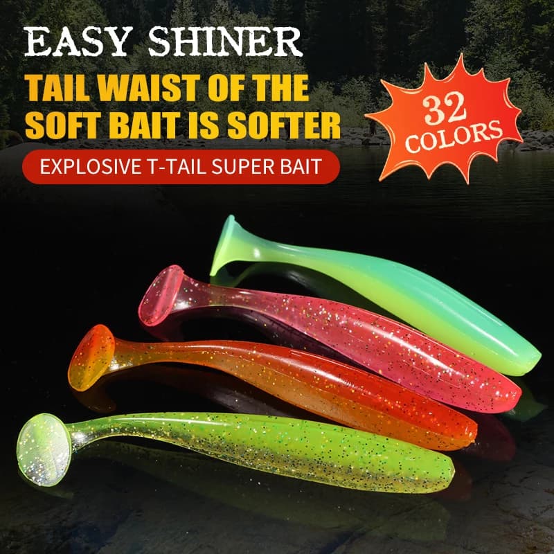 Leurre souple Supercontinent Shad Double Couleur - Appât silicone T Tail pour pêche carnassier