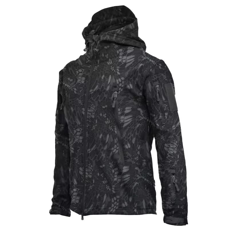 Veste militaire softshell peau de requin homme - Imperméable coupe-vent tactique pour pêche et combat