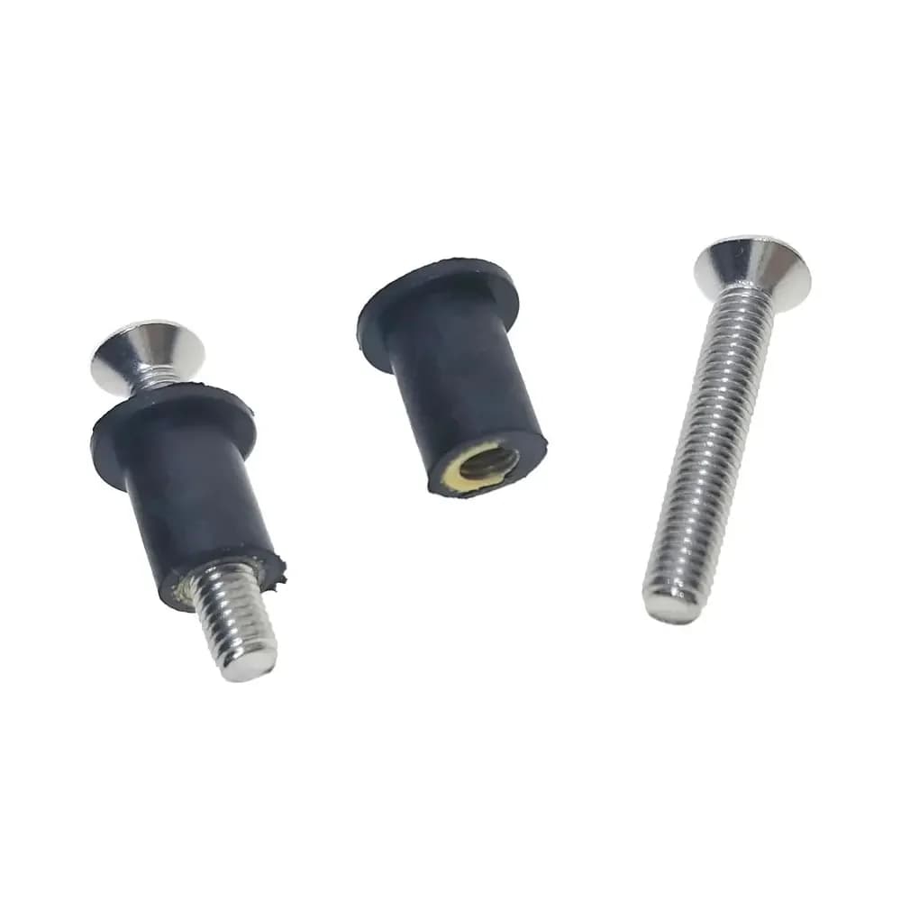 Kit écrous caoutchouc marine M5 inox pour kayak - fixation bateaux gonflables et canoës pêche