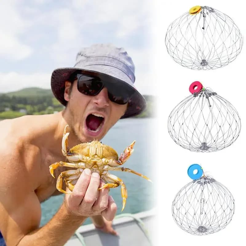 Filet piège poissons crabes automatique ouverture fermeture - Cage pêche extérieure accessoires capture