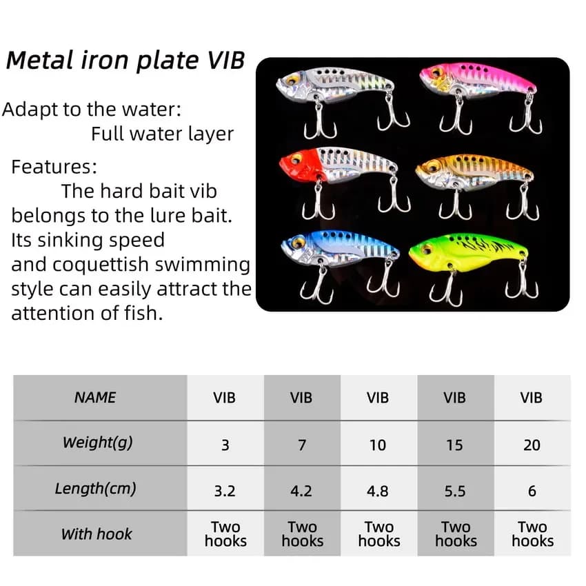 Leurre métal vibration Aorace 5 pièces, cuillère leurre 3 à 20g pour pêche aux leurres durs