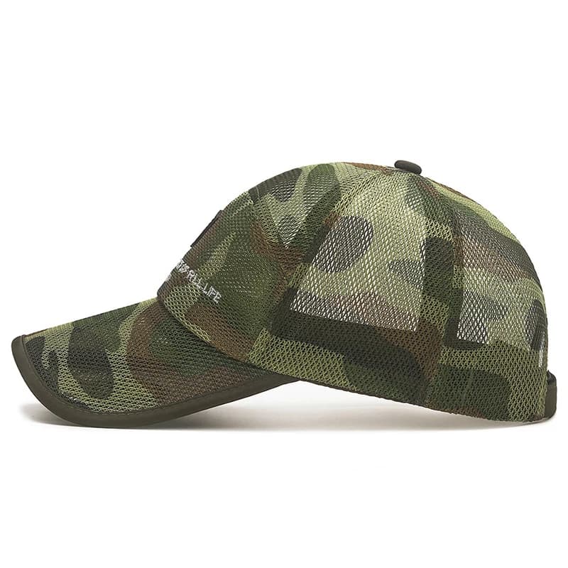 Casquette baseball camouflage été 2023 pêche - Mesh complet grande visière snapback réglable broderie
