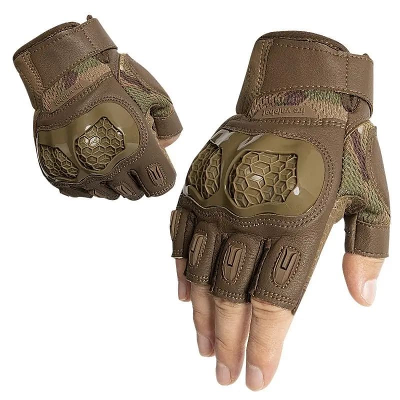 Gants tactiques demi-doigts été : antidérapants, résistants, protection chocs, pêche sportive
