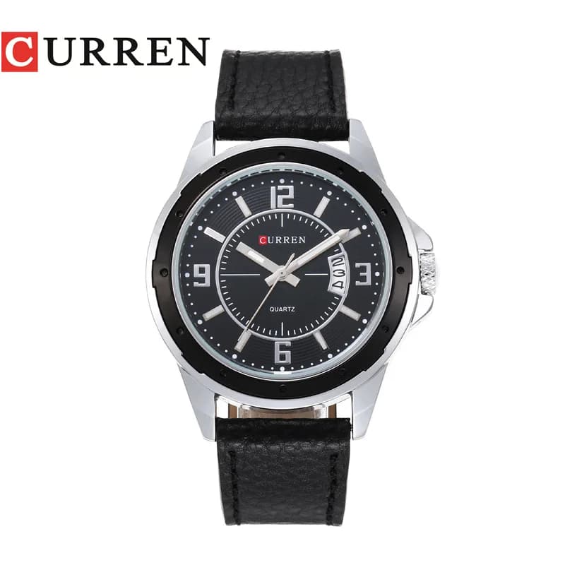 Montre homme Curren 8208 militaire sport avec calendrier et bracelet cuir PU luxe - montre bracelet originale