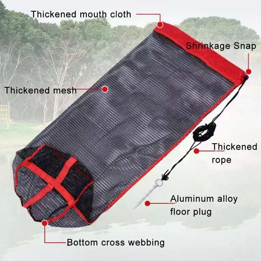 Filet de pêche pliable en nylon avec flotteurs, piège à branchies et mailles renforcées pour la