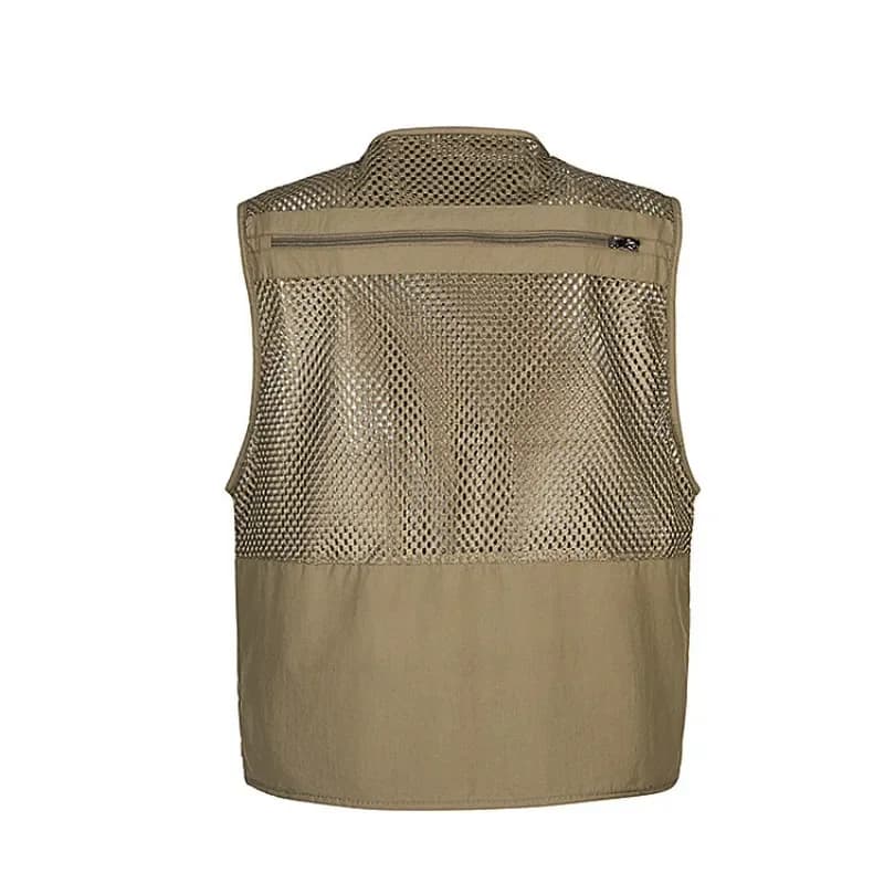 Gilet de pêche extérieur respirant à séchage rapide - Veste mesh avec poches multiples pour randonnée