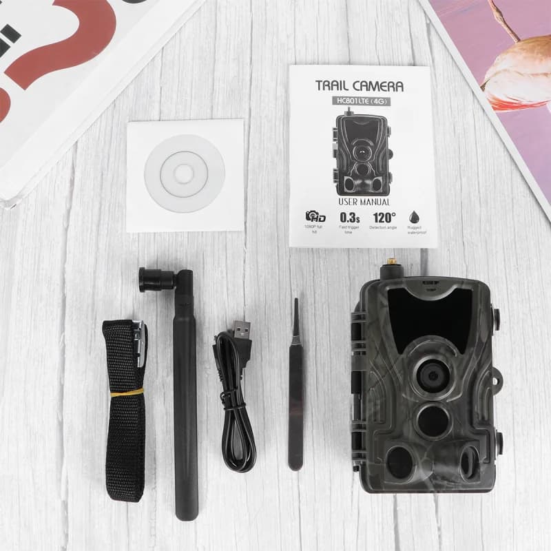 Caméra trail 4G étanche avec slot carte SIM vision nocturne 940nm 20MP pour jardin sécurité faune