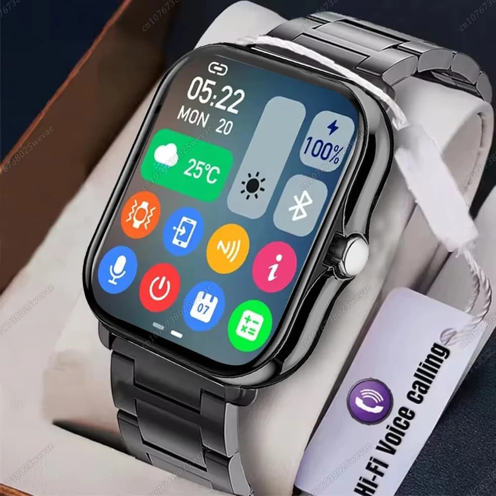 Smartwatch 2.01" HD - Montre connectée appels messages modes sport météo pour pêcheurs hommes femmes