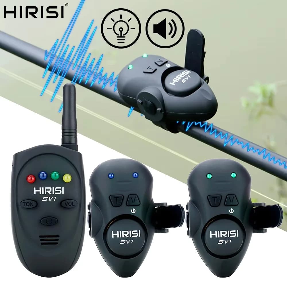 Set d'alarme de touche Hirisi SV1 avec étui portable - Indicateur lumineux haute qualité pour pêche carpe