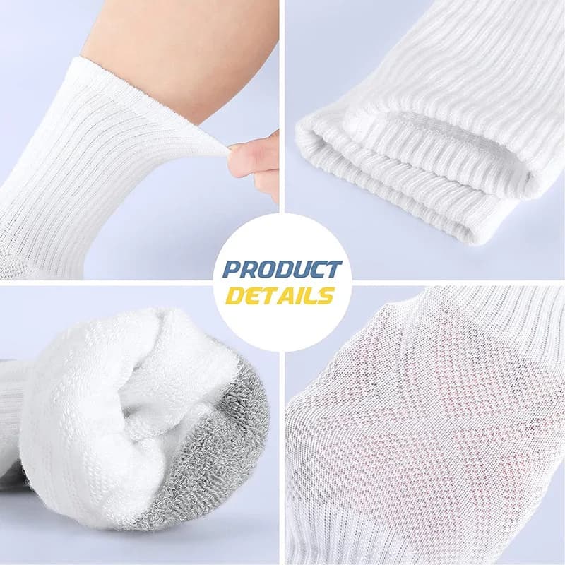 Chaussettes sport performance running mi-mollet - Respirantes amorties pour pêche endurance