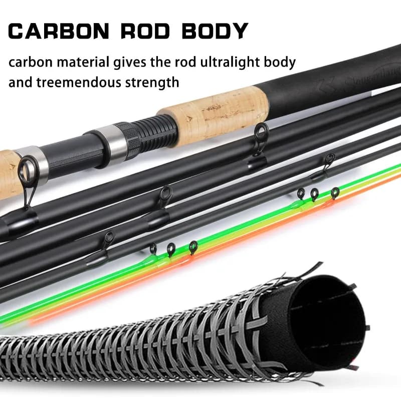 Canne feeder Sougayilang 3m manche liège carbone power L M H travel rod carp feeder pêche
