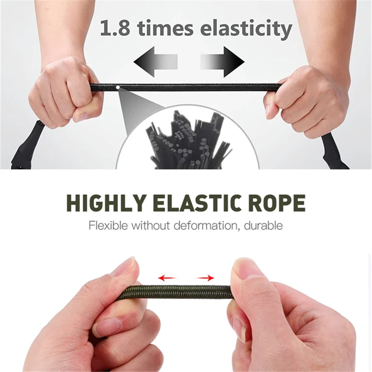 Corde élastique bungee robuste avec mousquetons - Accessoire kayak vélo camping rangement pêche