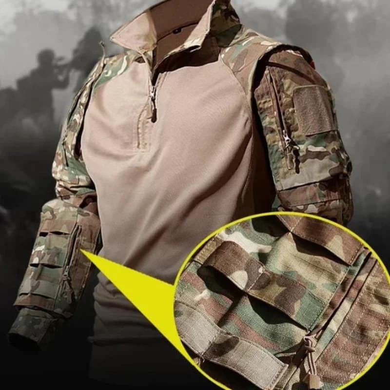 Nouvelle combinaison tactique shirt et pantalon homme - Pêche, airsoft, paintball, tenue d'assaut complète