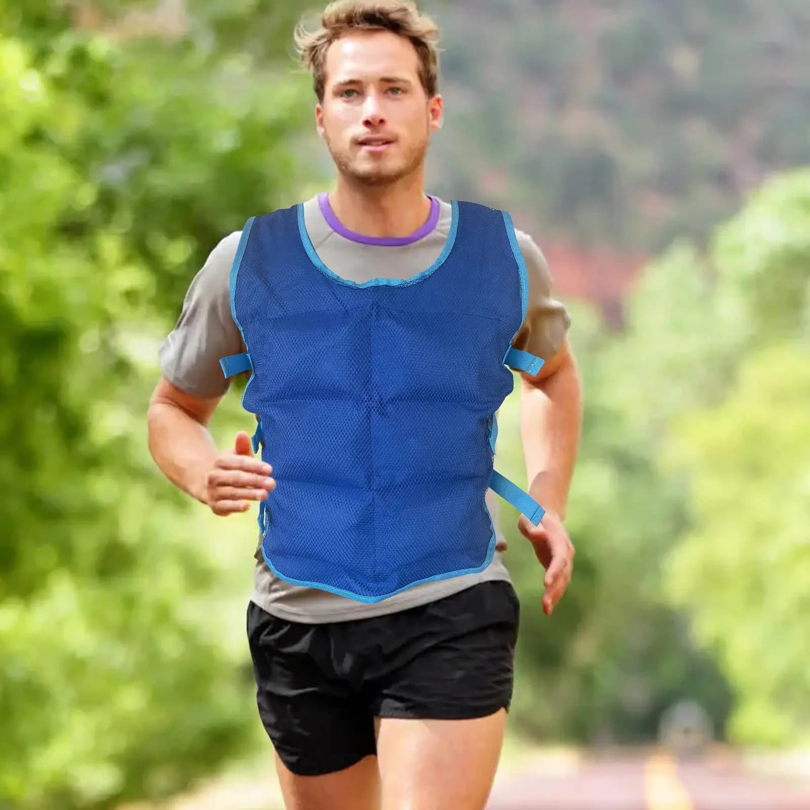 Veste Rafraîchissante Été avec Packs de Glace - Gilet de Sécurité Anti-Chaleur Réglable pour la Pêche