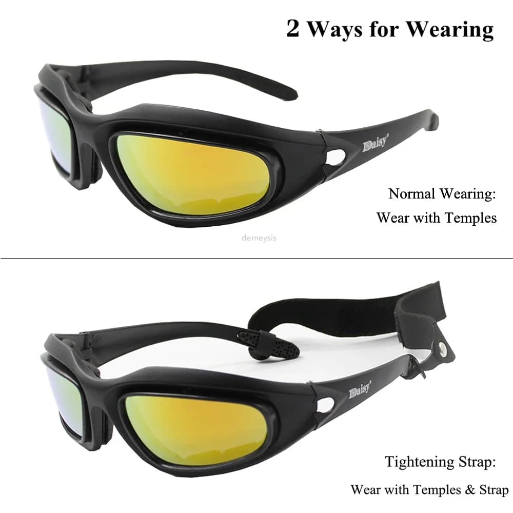 Masque désert 4 lentilles pêche chasse UV protection unisex lunettes tactiques randonnée outdoor