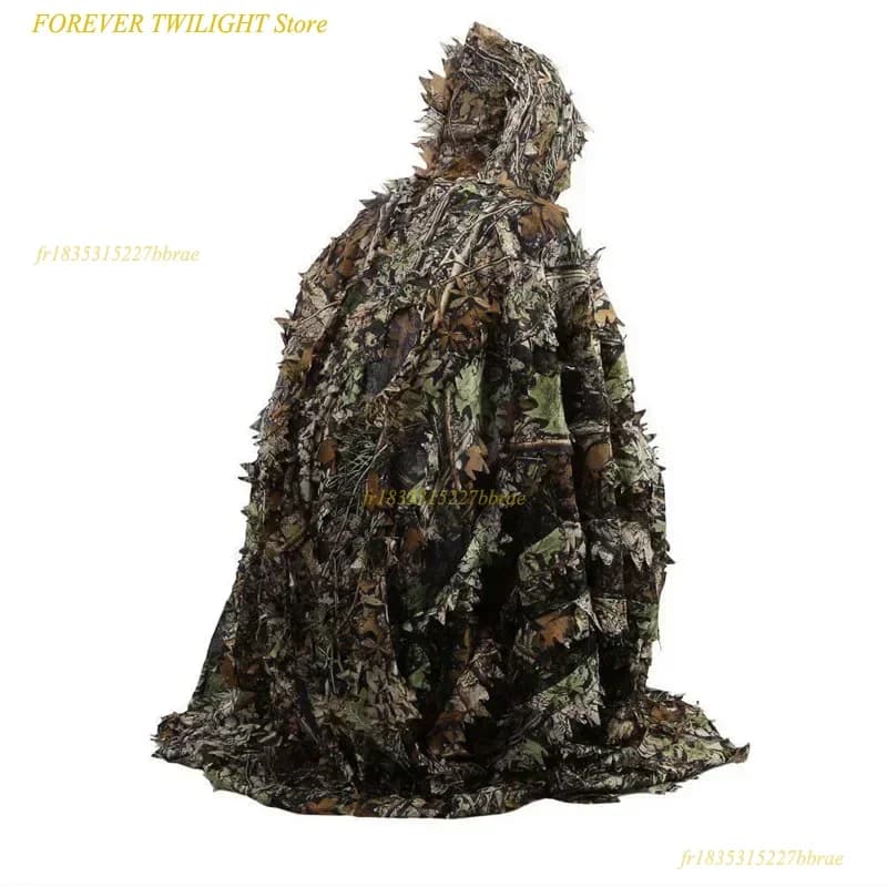 Poncho camouflage Ghillie feuille d'érable 120x160cm - Cape pêche sniper observation ornithologique airsoft