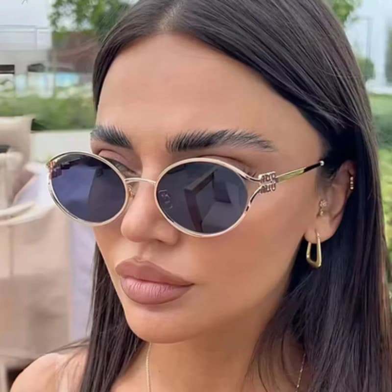 Lunettes de soleil rétro petite monture métal pour pêche discrète - Protection UV complète