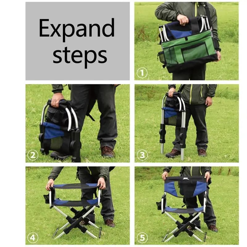 Fauteuil pliant BRS-D3A pêche camping plage - Chaise portable aluminium léger avec sacoche