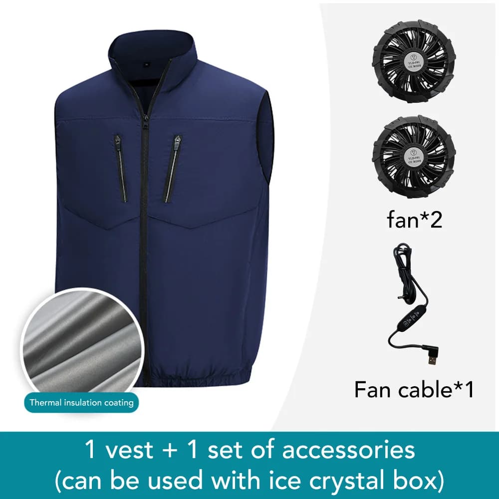 Veste Rafraîchissante USB Rechargeable pour Homme et Femme, Ventilateur Intégré pour Sport et Travail
