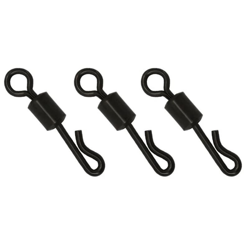 Émerillons rapides Q-shaped pêche carpe 50 pièces boîte roulements à billes changement rapide accessoires terminal