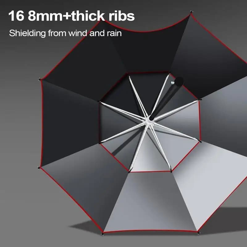 Parapluie de pêche 1,8m rotation 360° épais pliable protection soleil neige plage camping