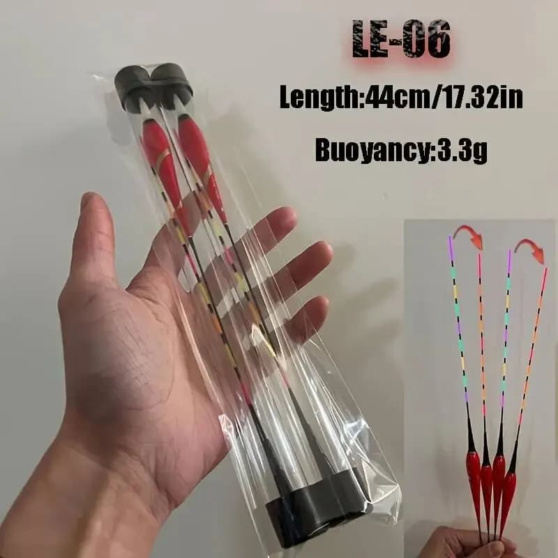 2 Flotteurs Électroniques LED Attractifs, Indicateur de Touche Changeant de Couleur avec Pile CR425, Accessoires de Pêche