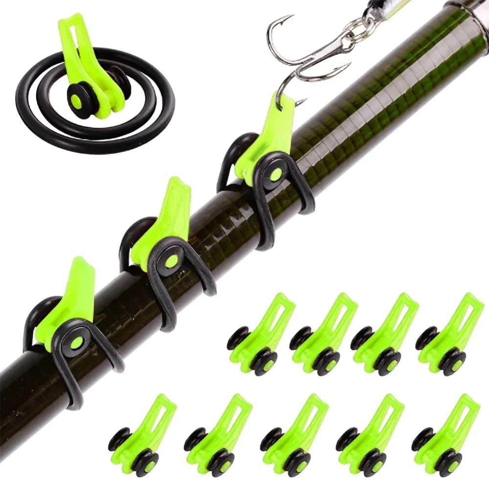 10pcs/lot Fishing Rod Pole Hook Keeper - Securely Silicone Ring Iso Hold Bait Lu