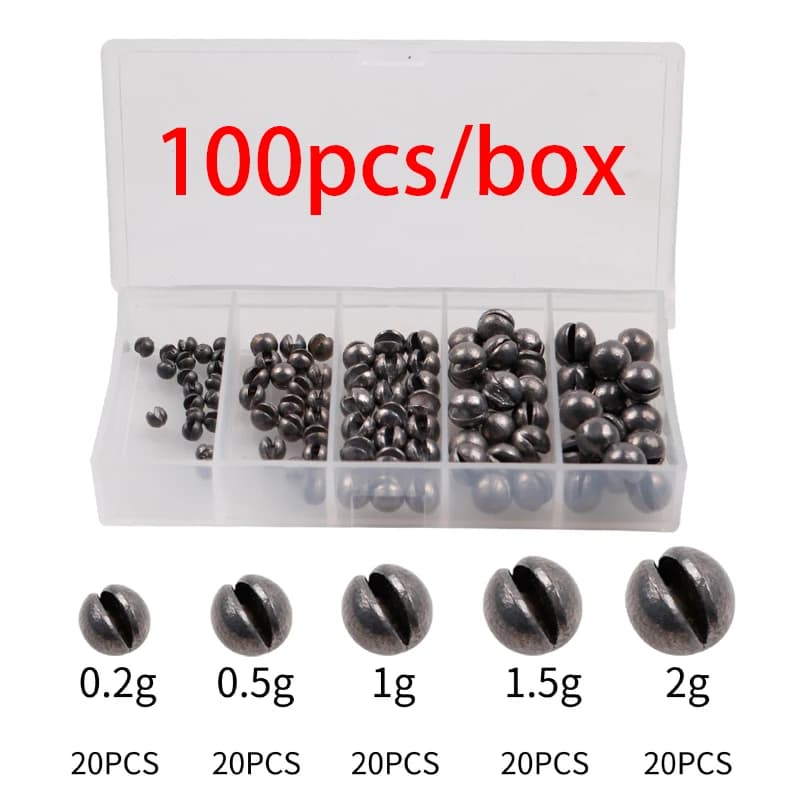 Kit plombs pêche ajustables - 50/100 pièces - 5 tailles - Pour eau douce et mer - Accessoires pêche