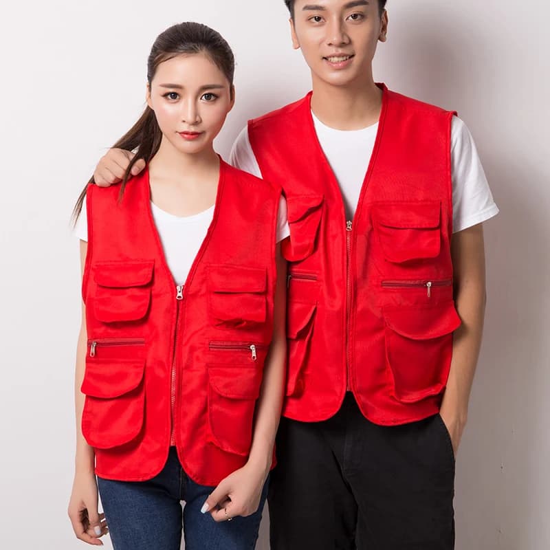 Gilet multi-poches sans manches homme - Veste pêche randonnée photo travail extérieur grande taille