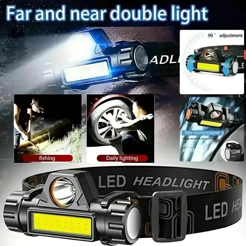 Lampe frontale XP-G Q5 rechargeable USB 2500lm étanche pour pêche nocturne et activités outdoor