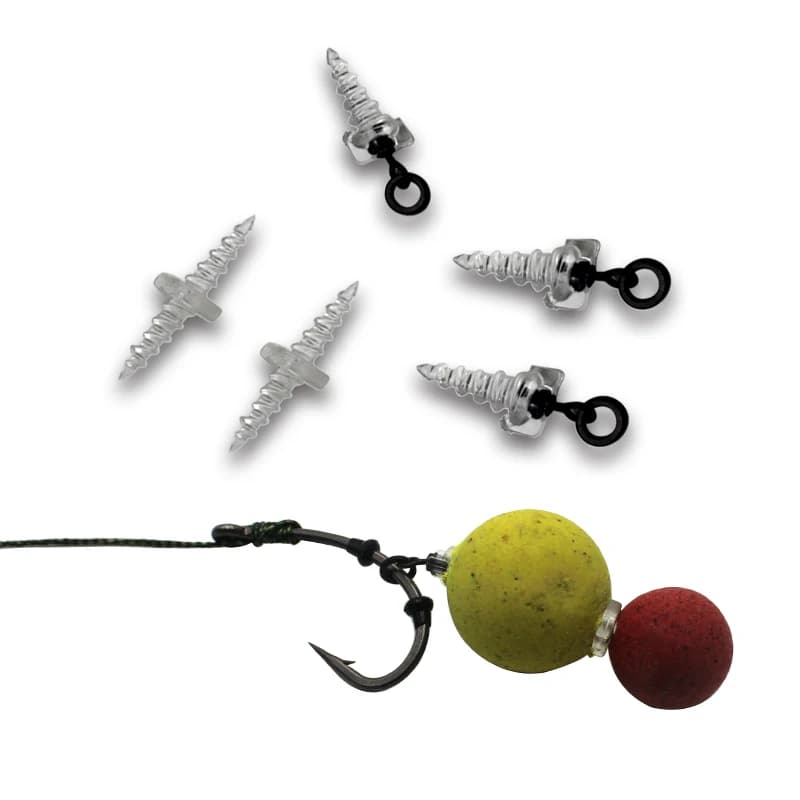 Vis double extrémité 10/20 pièces pour bouillettes pop-up et montages cheveu en pêche carpe