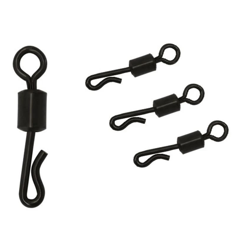 Émerillons rapides Q-Shape 50 pièces pour montages carpe - accessoires de pêche à changement rapide