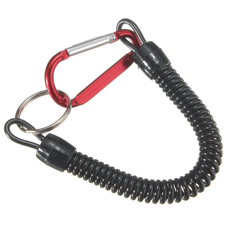 Lanyard de pêche 5 pièces rétractable élastique avec mousqueton pour clés et téléphone anti-perte