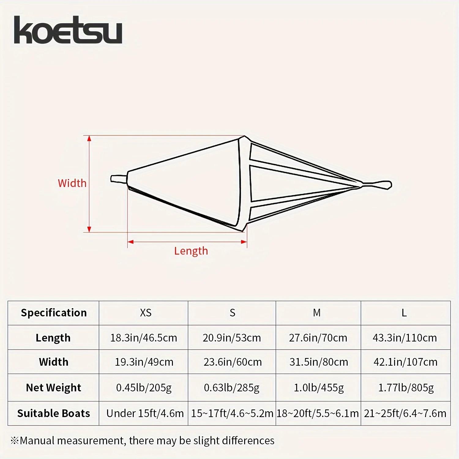 Ancre flottante parachute 45cm pour kayak de pêche - contrôle de dérive pour bateaux
