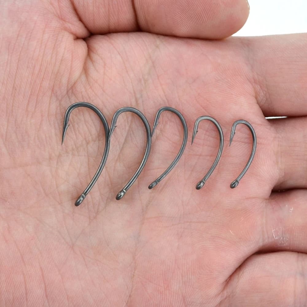 Hirisi 30x hameçons carpe micro-barbelés PTFE revêtus acier haute teneur en carbone accessoires pêche