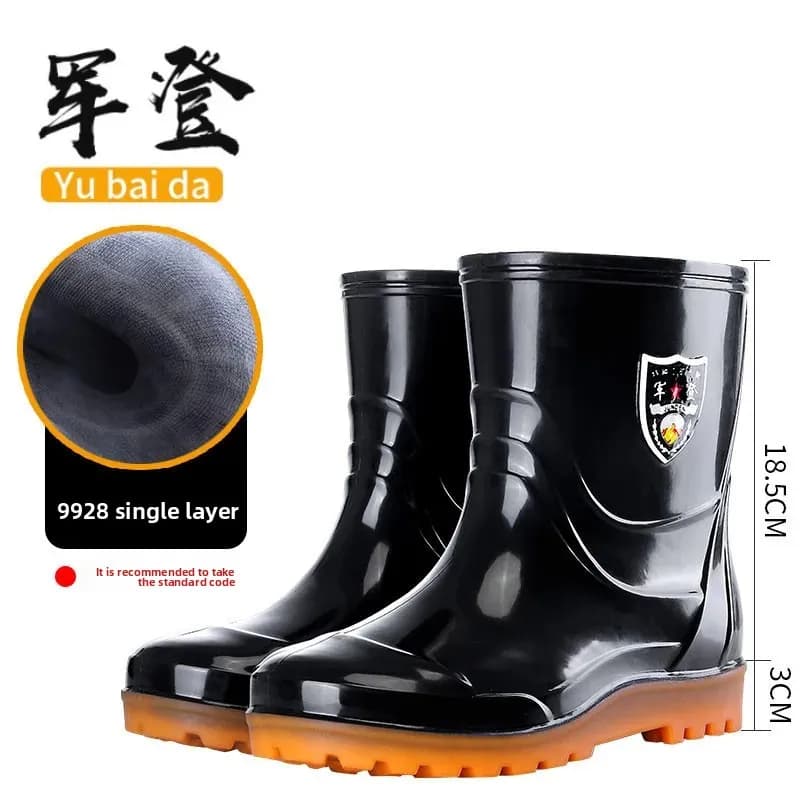 Bottes mi-mollet unisexes pêche - Chaussures PVC antidérapantes pour pêche en eau peu profonde