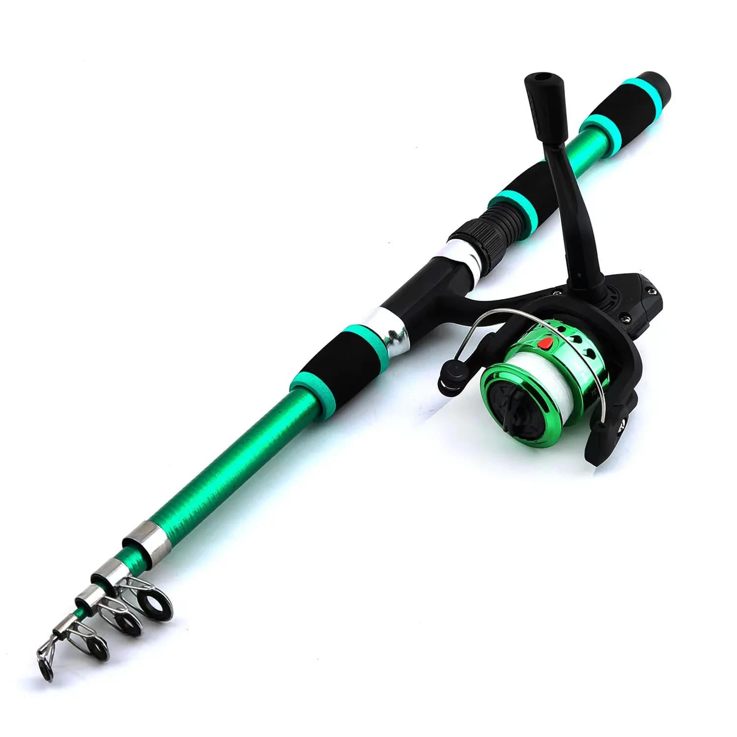 Set pêche complet kit canne télescopique moulinet spinning leurres hacks voyage