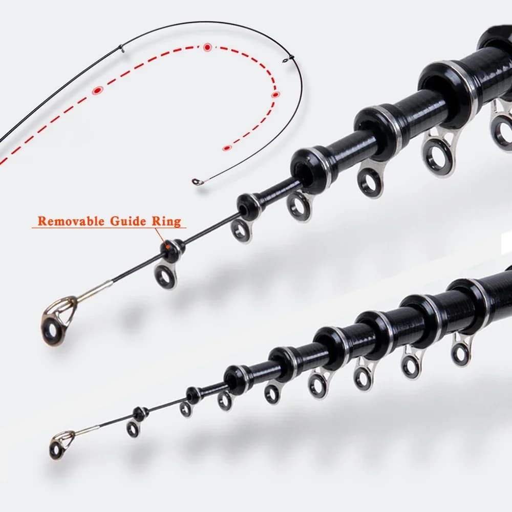 Canne télescopique carbone portable 3.6-6.3m puissance M - Pêche mer bateau rock voyage robuste
