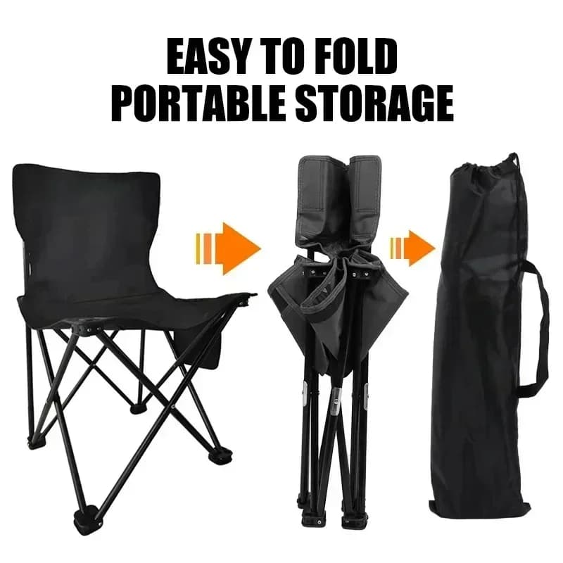 Chaise pliante extérieure portable avec sac de rangement pour camping, pêche et voyages